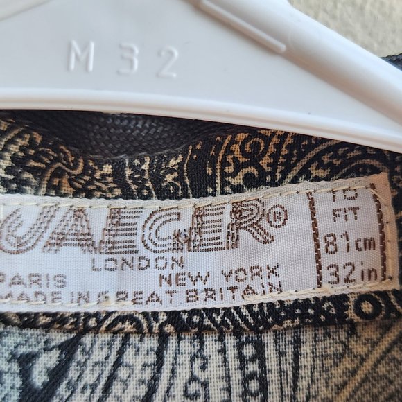 Jaeger Vintage 100% Wool Paisley Button Down Shirt Size Small - Picture 8 of 16